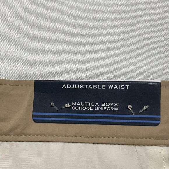 Nautica‎ Boys School Uniform Khaki Flat Front Shorts Adjustable Waist 18 Reg NWT - Picture 4 of 12